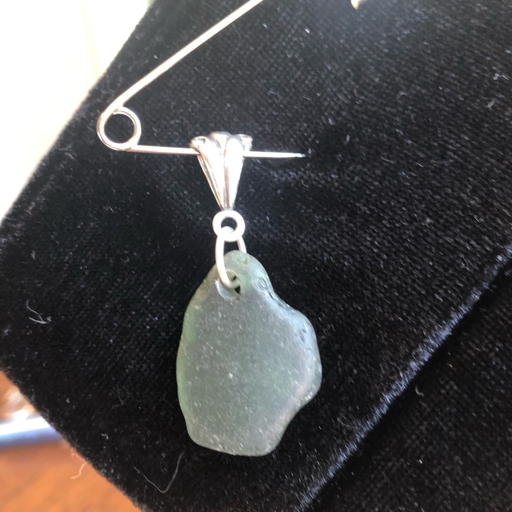 Green sea glass pendant